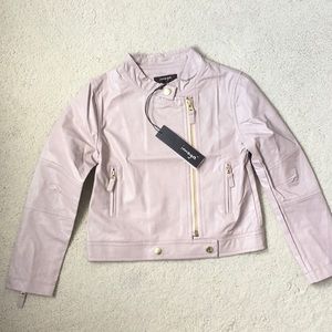 Girls Pink Imoga Faux Leather Moto Jacket NWT 5